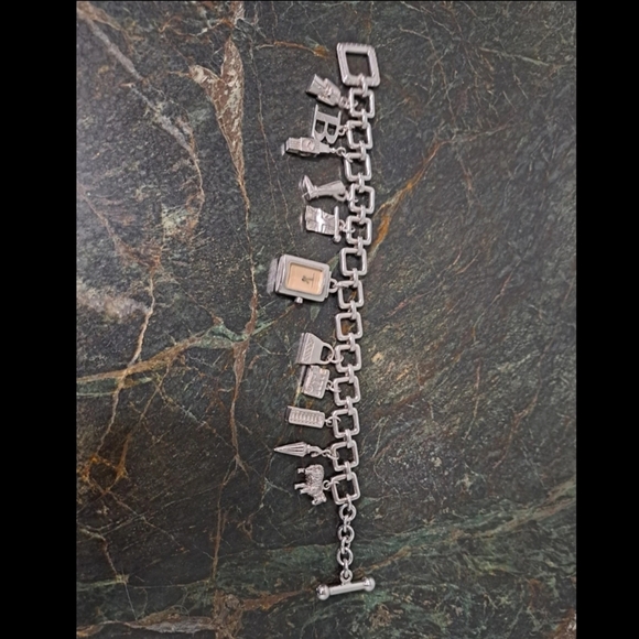 Burberry Signature Charm Bracelet Watch 925 Sterling Silver BU5200 Swiss Made - Picture 1 of 12